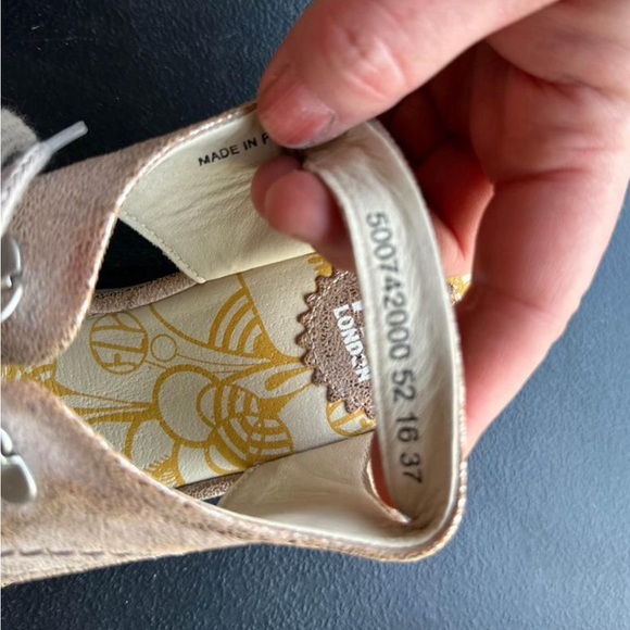 Fly London Ylfa Lace-up Wedge Sandals Leather Metallic Gold Size 37 UK 6-6.5 US - Picture 3 of 6